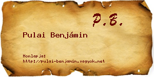 Pulai Benjámin névjegykártya